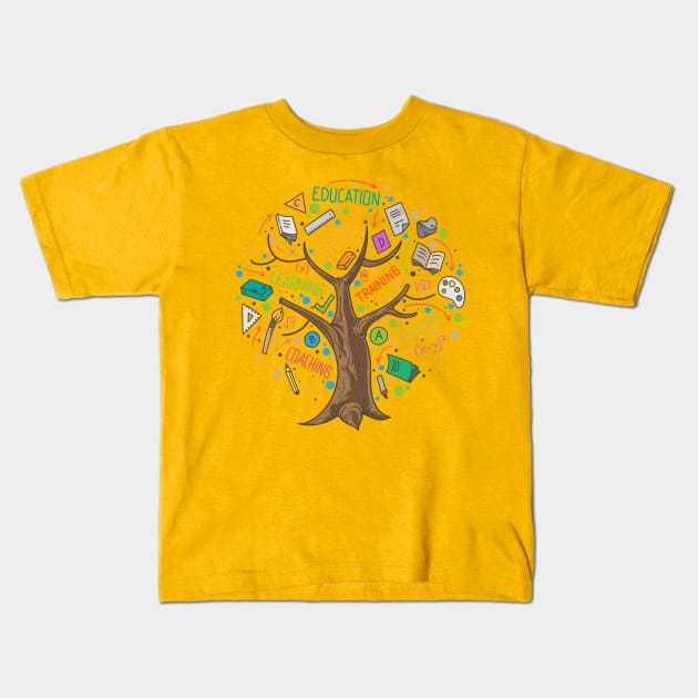 Education Concept Kids T-Shirt by Mako Design 